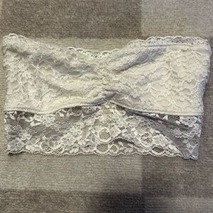 White Floral Lace Strapless Bandeau/Bralette